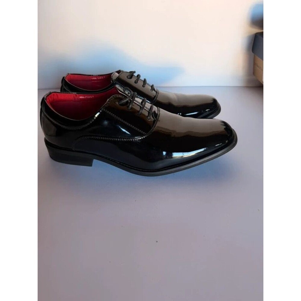 Bruno Marc New York Ceremony-05 Black Patent Leather Tuxedo Oxford Men's Sz 11